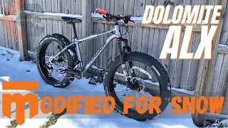 Walmart Fat Tire Bike Modified for Snow - Mongoose Dolomite ALX upgraded and ridden on MTB Trail