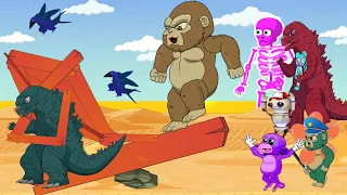 Rescue KONG From GREEN CROCOZILLA Mechagodzilla | Shin Monkey, Skeleton Of The Sea? Godzilla Cartoon