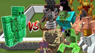 Emerald Golem vs All Mutant Mob [Minecraft Mob Battle]