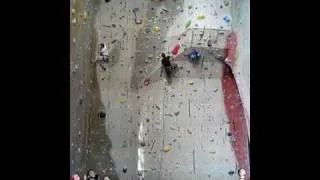 Big Indoor Climbing Fall