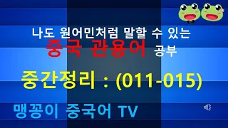 (011-015) 중간정리 나도 원어민처럼 말할수 있는 중국 관용어 공부