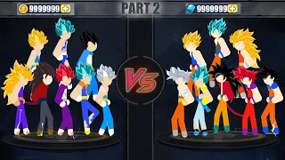 Stickman Warriors - Goku All Form Vs Vegeta All Form #Part 2