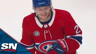 Cole Caufield Kicks Puck To Himself To Complete First Career Hat Trick