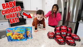 BABY CHOOSES WHAT I EAT For 24 HOURS!!!