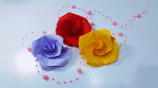 Роза из бумаги. Как сделать Розу. Оригами Роза. Цветы оригами. Rose of paper. How to make Rosa.