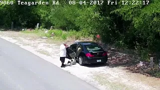 Man abandons his dog on side of the road in South Dallas.