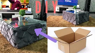 #diy #decoration  Luxury Tufted CoffeeTable Made With Cardboard Boxes