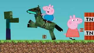 Peppa vs Minecraft Animation Peppa Pig  Minecraft Scape de Prision