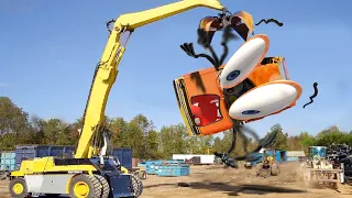 Excavator Destroying Monster Car | Biggest Heavy Equipment Machines Working