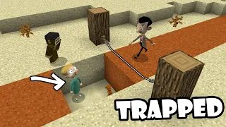 Trapping Mr. Bean Cartoon in Minecraft - Coffin Meme