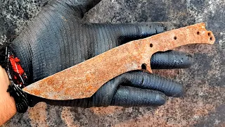 Restoration of a very rusty old hunting knife ??