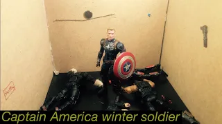 Captain America winter soldier Elevator fight scene. (Stop Motion)