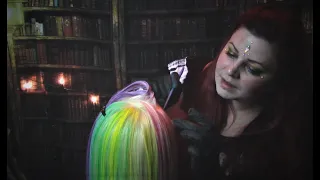 ASMR - Rainbow Hair Chalk - Whispered