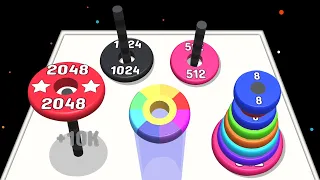 Stack Merge 3D (Voodoo) - Unlock 512 1024 2048 Stacks | 2048 ASMR Android Gameplay