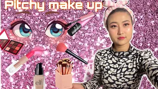 Make up ki home work😝New make up look #Pitchy make up