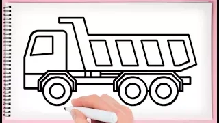 How to Draw a Big Truck  easy Learn Drawing Step by Step  with draw easy