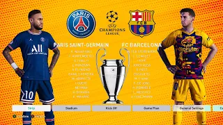 PES 2021 - PSG vs Barcelona | New Kits 2022 | UEFA Champions League | Neymar vs Messi