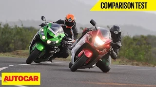 Suzuki Hayabusa VS Kawasaki Ninja ZX-14R | Comparison Test | Autocar India