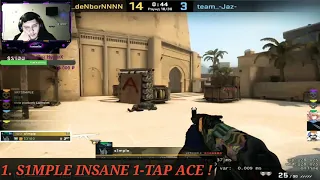 S1MPLE Insane 1-Tap ACE || Knife Skills || 1v4 Clutch in 30th Round || CS:GO HIGHLIGHTS
