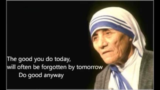 MOTHER TERESA - Be kind anyway | Succeed anyway