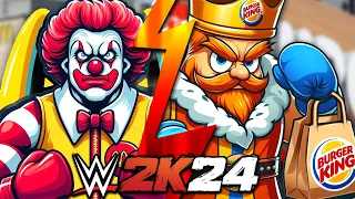 WWE 2K24: Ronald McDonald vs Burger King