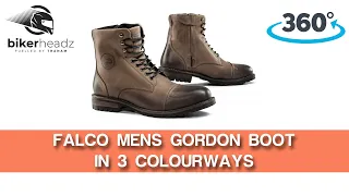 Falco Gordon Brown Green Black Motorcycle Boots 360° 4K Video | BikerHeadz.co.uk