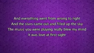 Kylie Minogue - Love At First Sight, Lyrics In Video