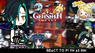 Yan! Genshin impact React to F! YN as rin 🍋