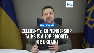 Ukraine says starting EU membership negotiations is a top priority