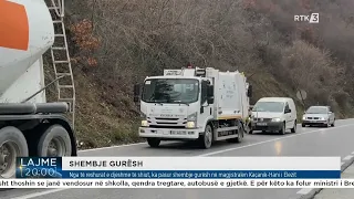 Nga të reshurat e djeshme të shiut, ka pasur shembje gurësh në magjistralen Kaçanik-Hani i Elezit