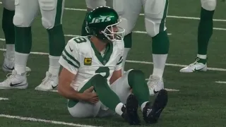 Aaron Rodgers Ankle injury in his first game as a Jet