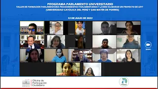 Taller de Formación Parlamentaria con la Universidad La Católica y San Martín de Porres