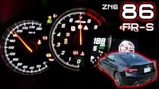 TOYOTA (ZN6) 86 full acceleration test,cruise engine RPM,up to max speed. Scion FR-S