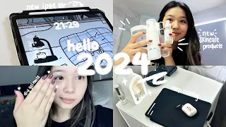 2024 goal setting 🍀 DIY gel nails, new ipad air setup, new skincare, etc.