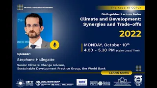 The Road to COP 27  Distinguished Lecture by Stephane Hallegatte