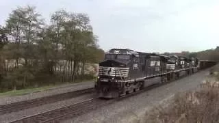 Westbound NS loaded gypsum train near Enon Valley, PA