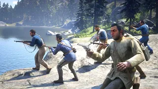 RED DEAD REDEMPTION 2 NPC Wars 5 (US Army vs Lemoyne Raiders)