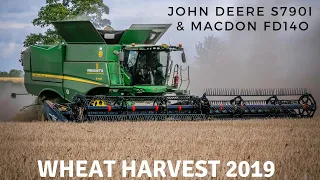 John Deere S790I & MacDon FD140 FlexDraper Harvesting Wheat - Wrights Agriculture