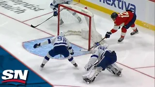 Panthers' Staal Anticipates Vasilevskiy's Errant Backhand, Scores On Open Net vs. Lightning