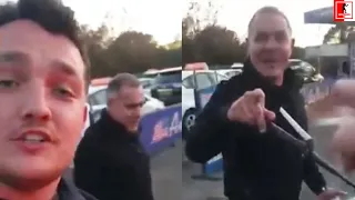 "YOU BIG DOSSER!" CRAZY BIG JOHN FURY FAN WINDS UP MICKY THEO AT CAR WASH