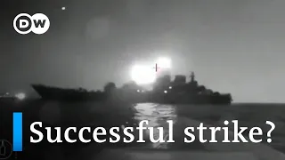 Watch: Ukraine releases footage of sea drone purportedly hitting Russian warship | DW News