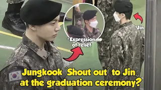 Touched! Jungkook gave "This Reaction" to Jin, at the Division 5 Graduation Ceremony?!