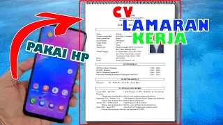 How To Make A LIST OF LIFE HISTORY (CV) Job Application Using a Smartphone