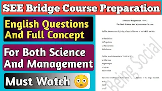 After SEE Bridge Course And Entrance Preparation Past Year Important Questions Of Top Colleges|