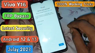 Vivo Y16 FRP Bypass Latest Security Android 12 & 13 Julay 2023 | Vivo Y16 Google Account Lock Remove