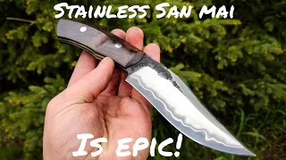 Forging a Stainless San Mai Skinner