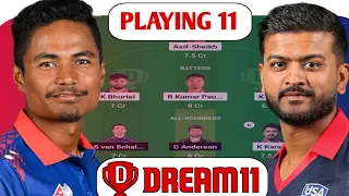 NEP vs USA warm up playing 11 | Pitch report | Nepal vs Usa dream11 team