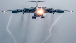✈Вихри при посадке Ил-76 и переговоры / Аэродром Тверь - Мигалово