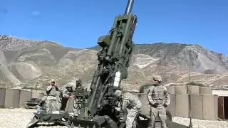 Artillery fire in Afghanistan (Pech river Valley) Taliban running scared!