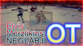 Elvis Merzļikins neglābj parbaudes spēlē Latvija vs Norvēģija OT